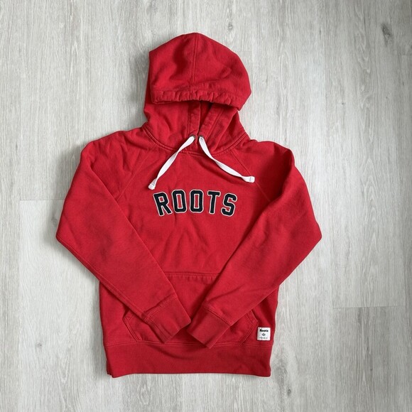 Roots Sweaters - Roots Canada Hoodie Sweatshirt Unisex XXS Pullover Red EUC